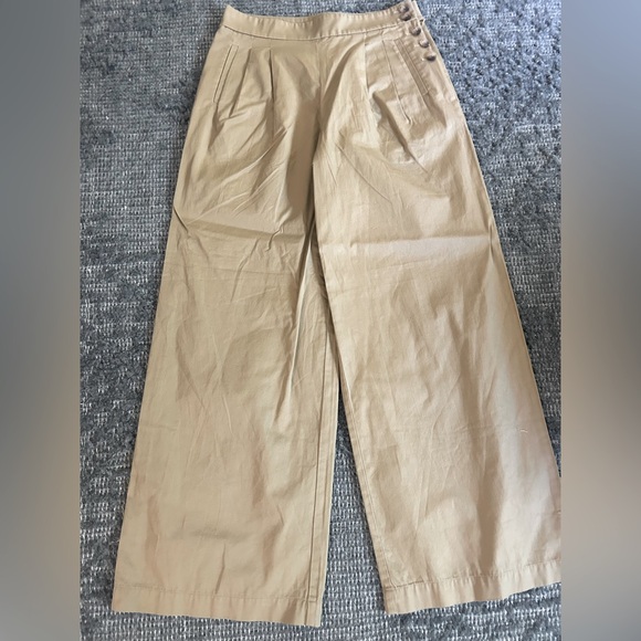 LOFT Edgy Women’s Khaki Wide-Leg Chinos New - Picture 1 of 4